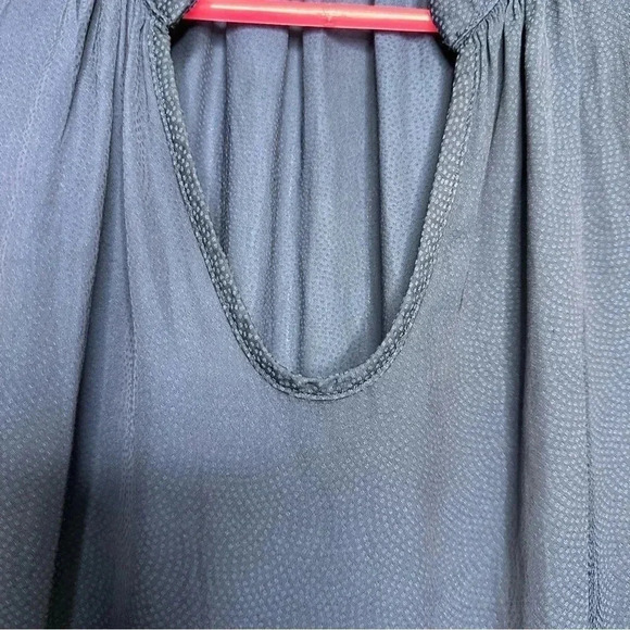 Denver Hayes Blouse Sleeveless U-Shape Neckline Semi-Sheer Peplum Blue Sz Medium - Picture 2 of 16